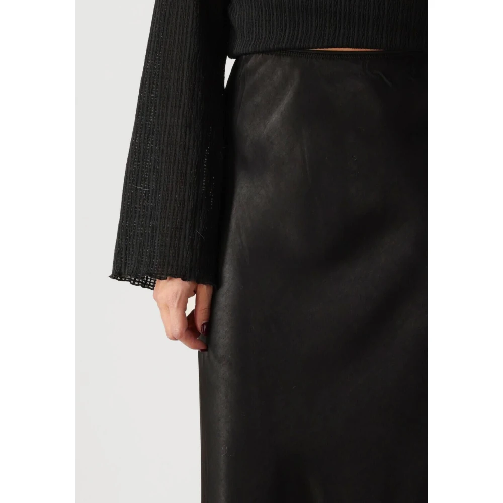moss copenhagen Elegante Zwarte Midi Rok Black Dames