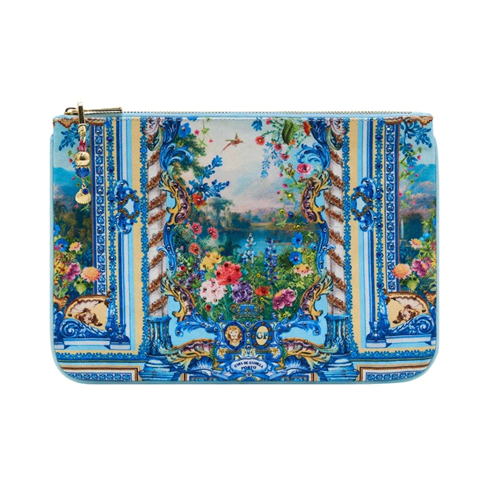 Camilla Portugees Paleis Canvas Clutch Blue Dames