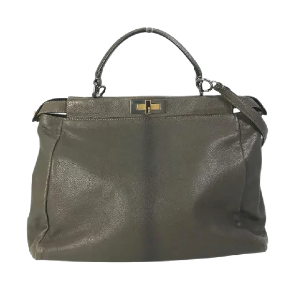Fendi Vintage Pre-owned Leather fendi-bags Gray Dames