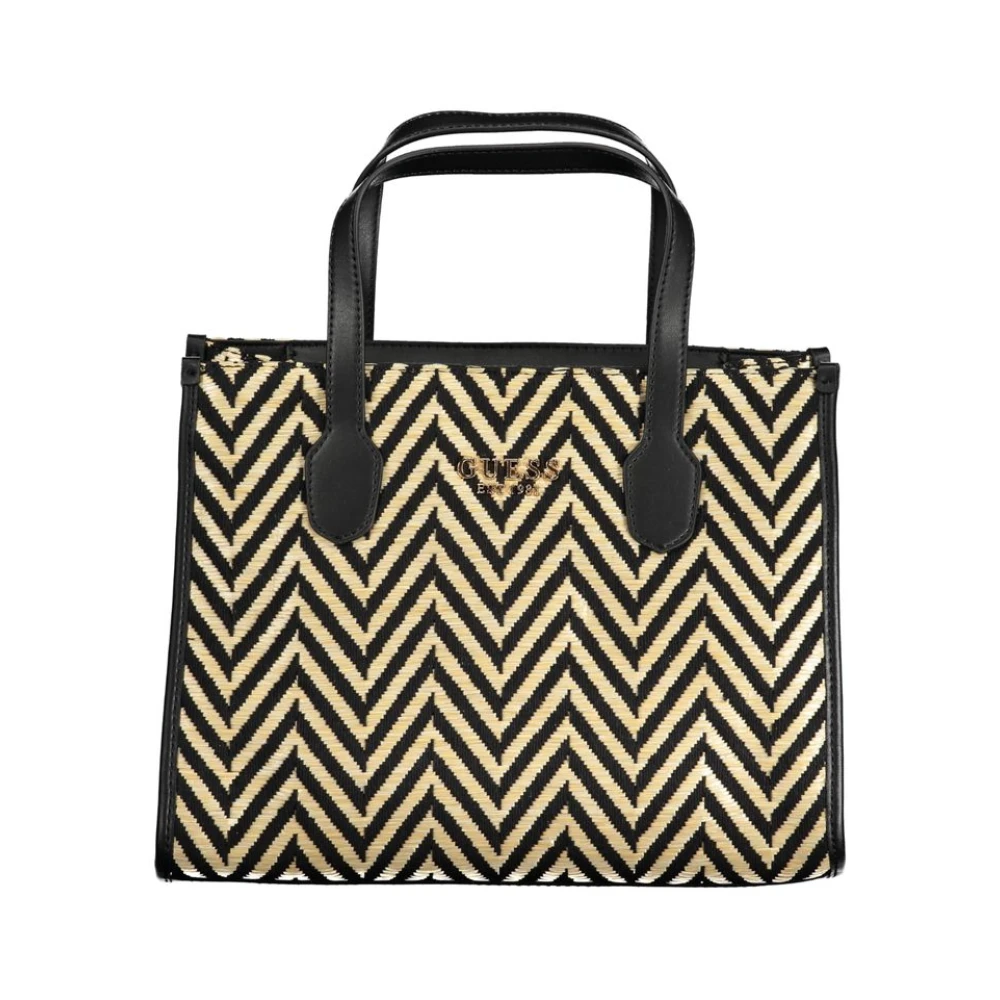 Guess Zwarte katoenen handtas met Silvana-stijl Black Dames