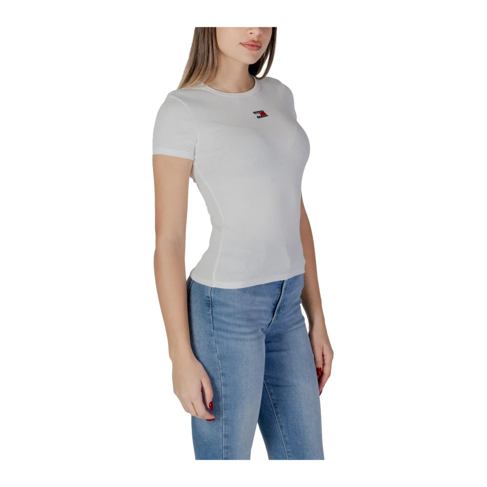 Tommy Jeans Sweetheart Neckline Tee Classic Fit White Dames