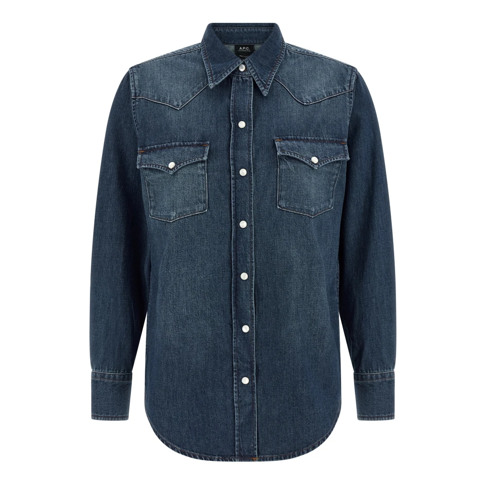 A.p.c. Women's Blue Shirts, S, Western Shirt