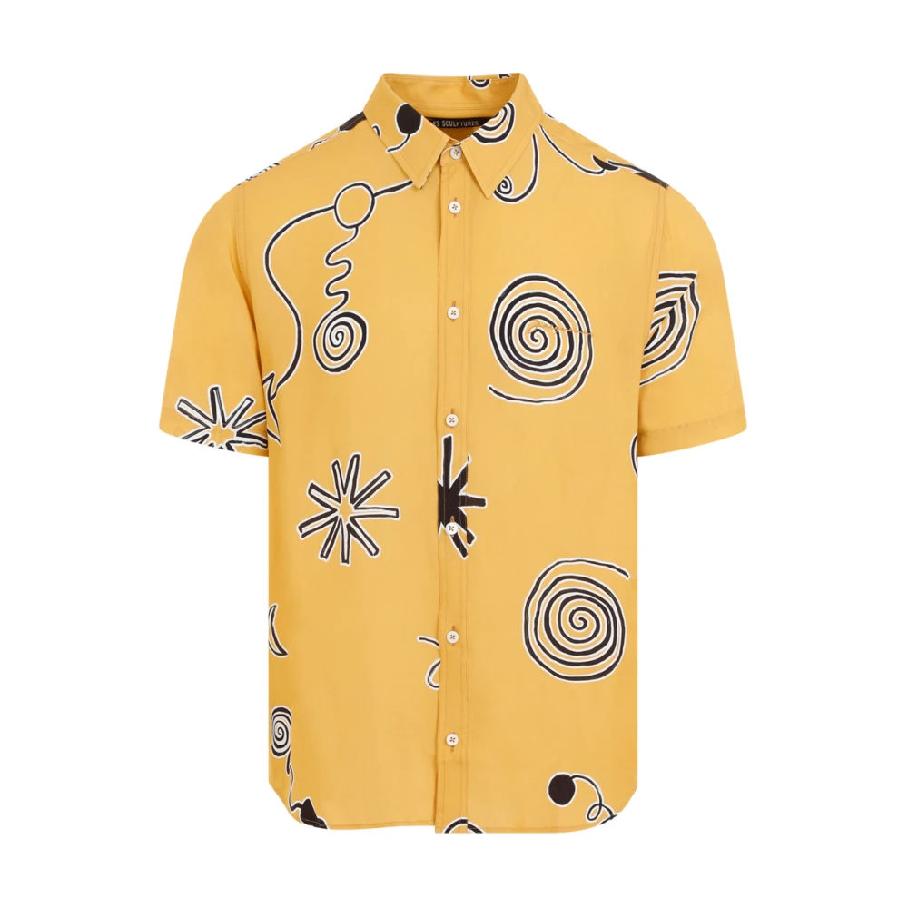 Jacquemus Oranje Spiraal Patroon Overhemd Yellow Heren