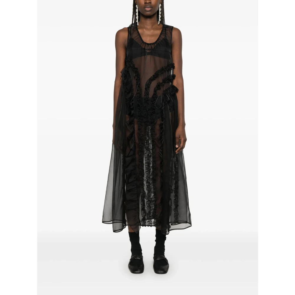 Cecilie Bahnsen Zwarte Opal Jurk met Stuurwiel Detail Black Dames