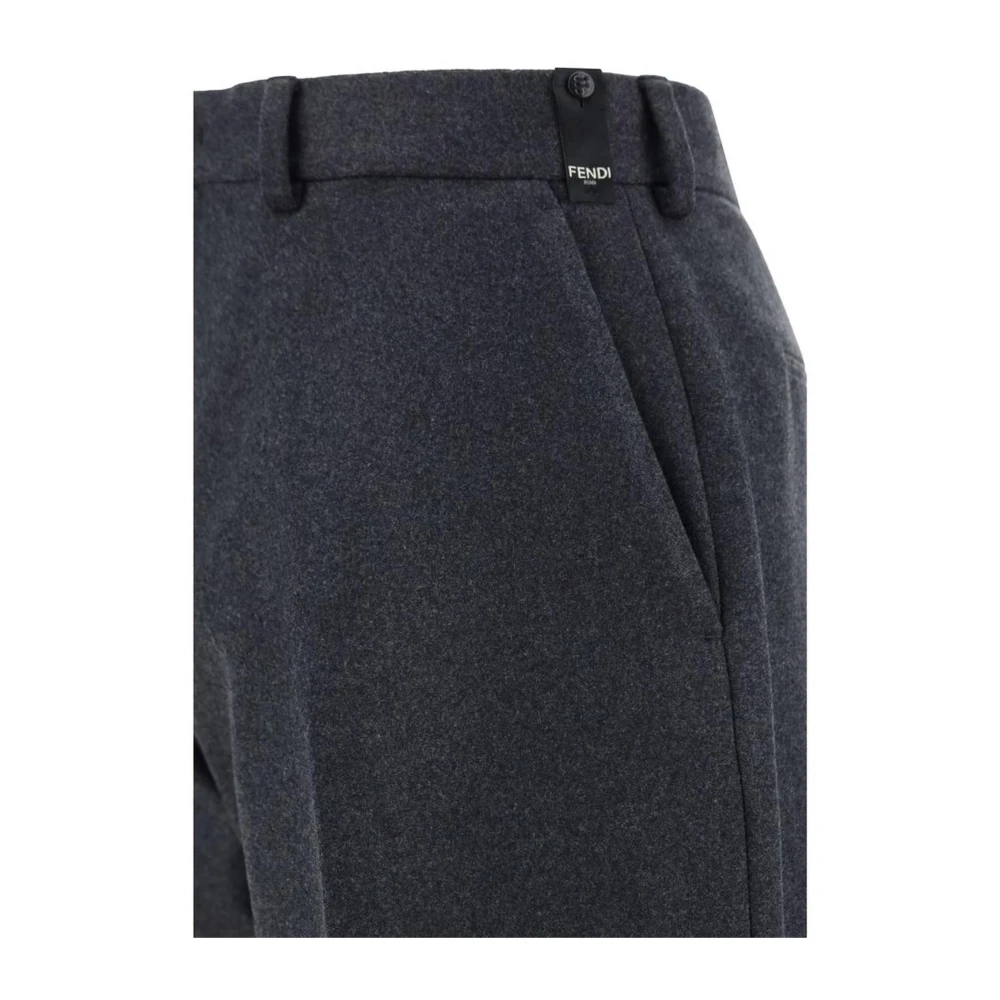 Fendi Kasjmier Haak-Rits Broek met Zakken Gray Heren