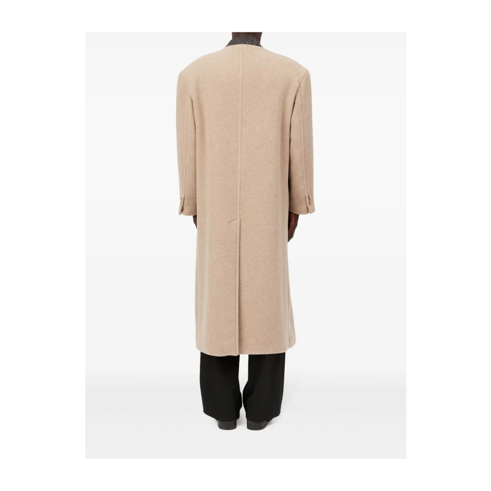 MM6 Maison Margiela Beige Oversize Double-Breasted Jas Beige Heren