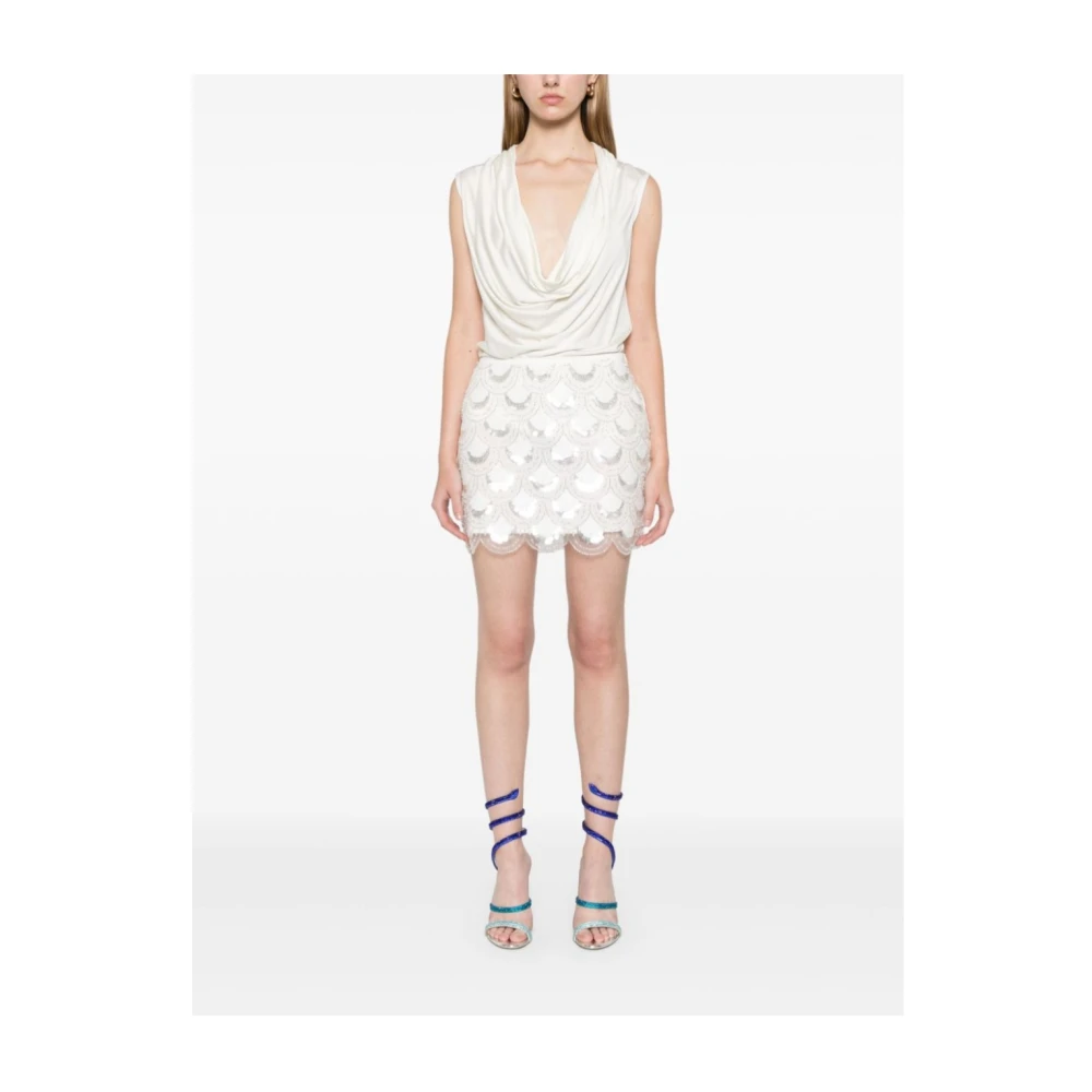 Rotate Birger Christensen Sequins Mini Rok Sugar Swizzle White Dames