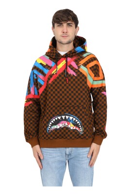 Hoodie Sprayground CHECKIT Brown