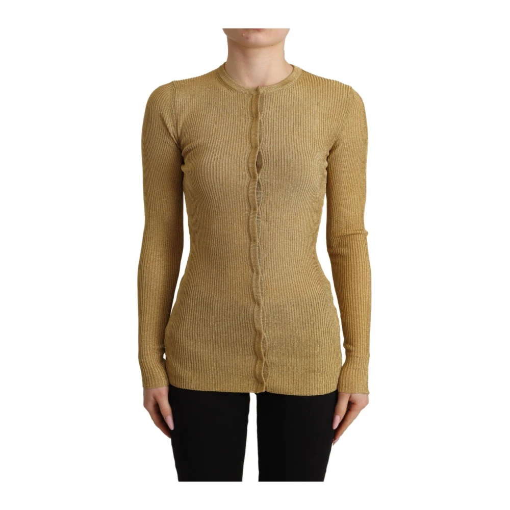 Dolce & Gabbana Women's Gold Glamorous Snap-Button Cardigan