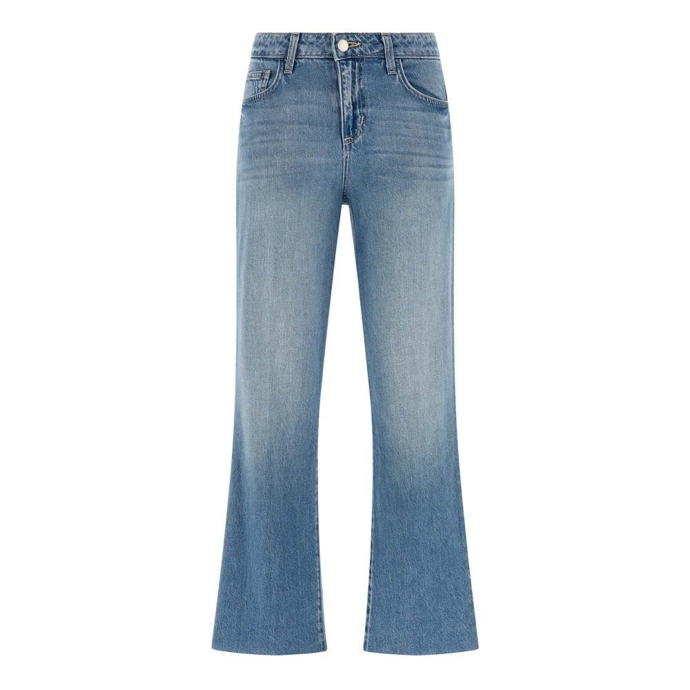 L'agence Women's Blue Flare Jeans, W24, Wanda Cropped Wide-Leg Jean