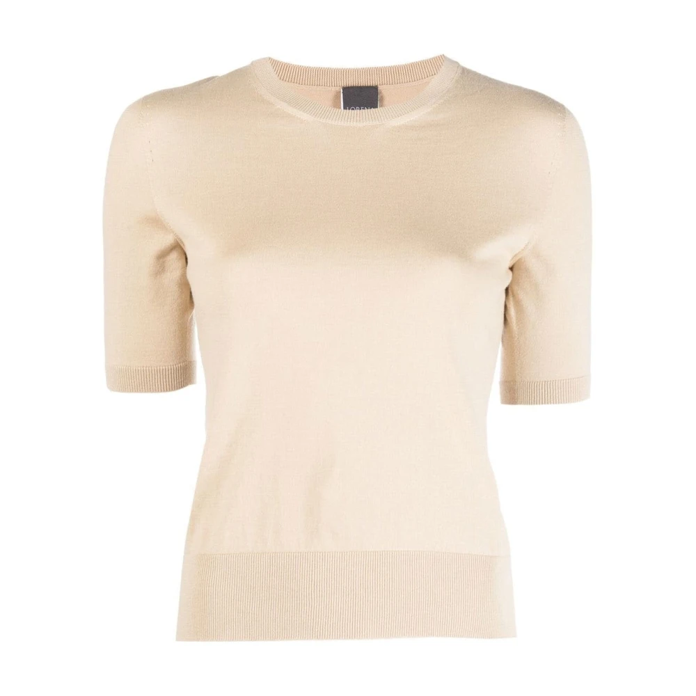 Lorena Antoniazzi Beige Gebreid T-shirt met korte mouwen Beige Dames