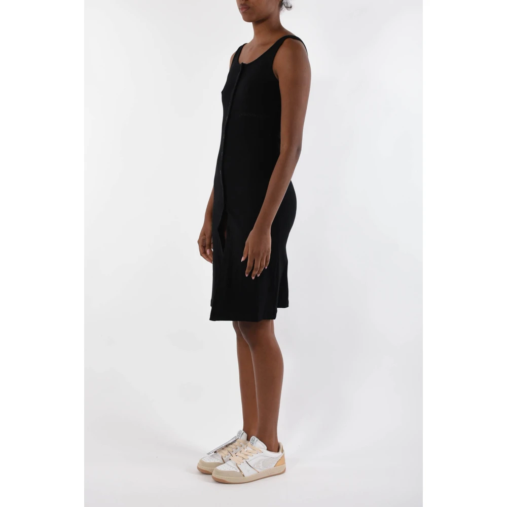 Hinnominate Mini jurk met geribbelde halslijn Black Dames