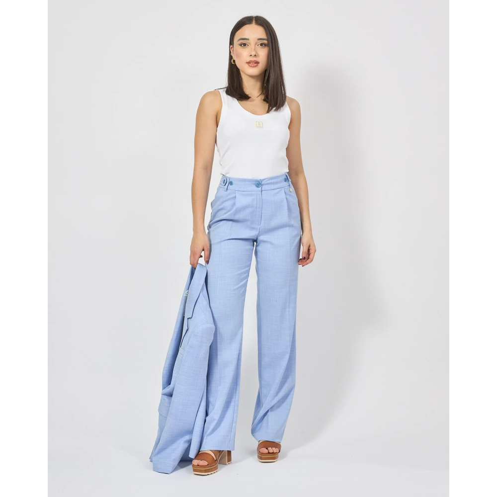Fracomina Blauwe Straight Leg Broek Blue Dames
