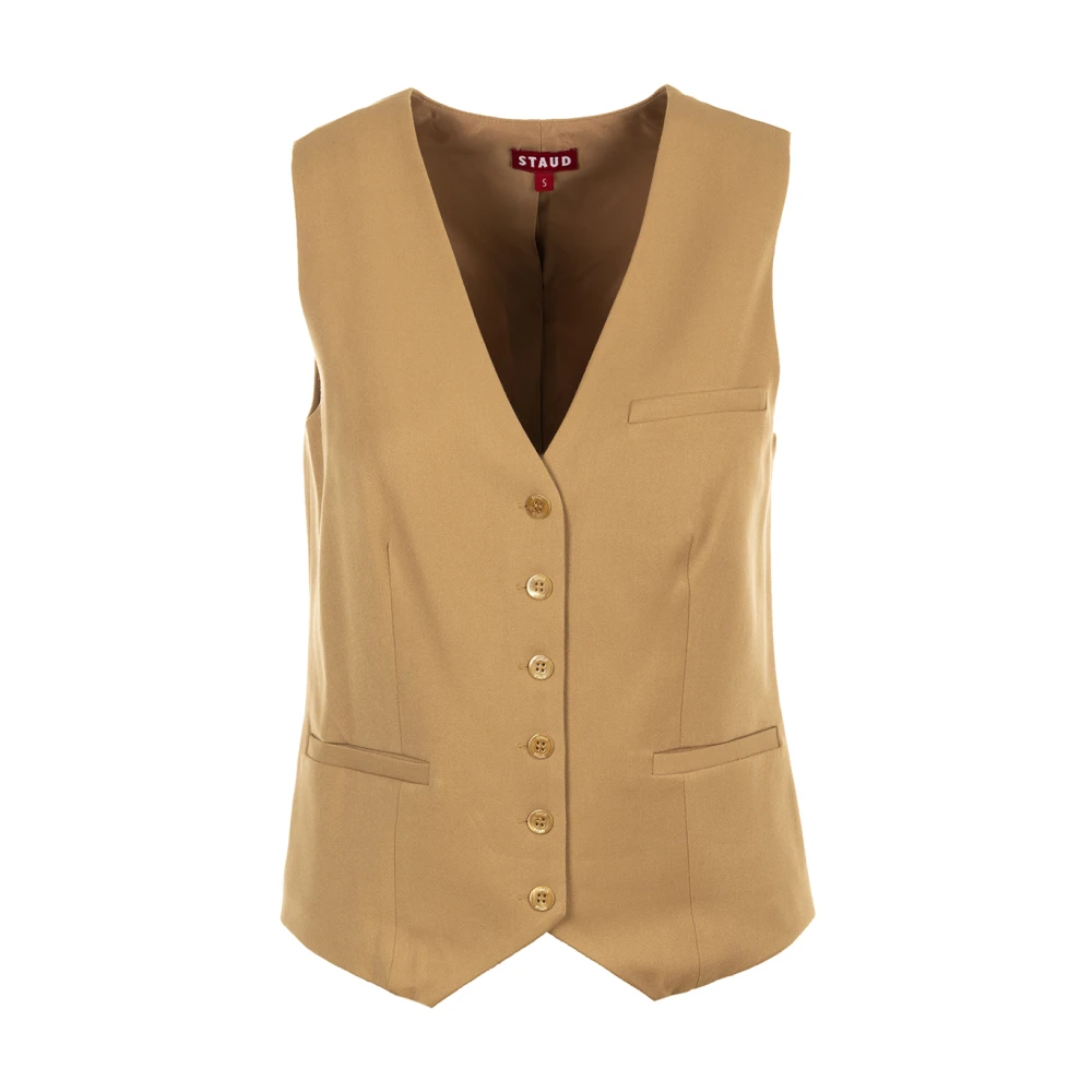 Staud Bruine Vest Jas Brown Dames