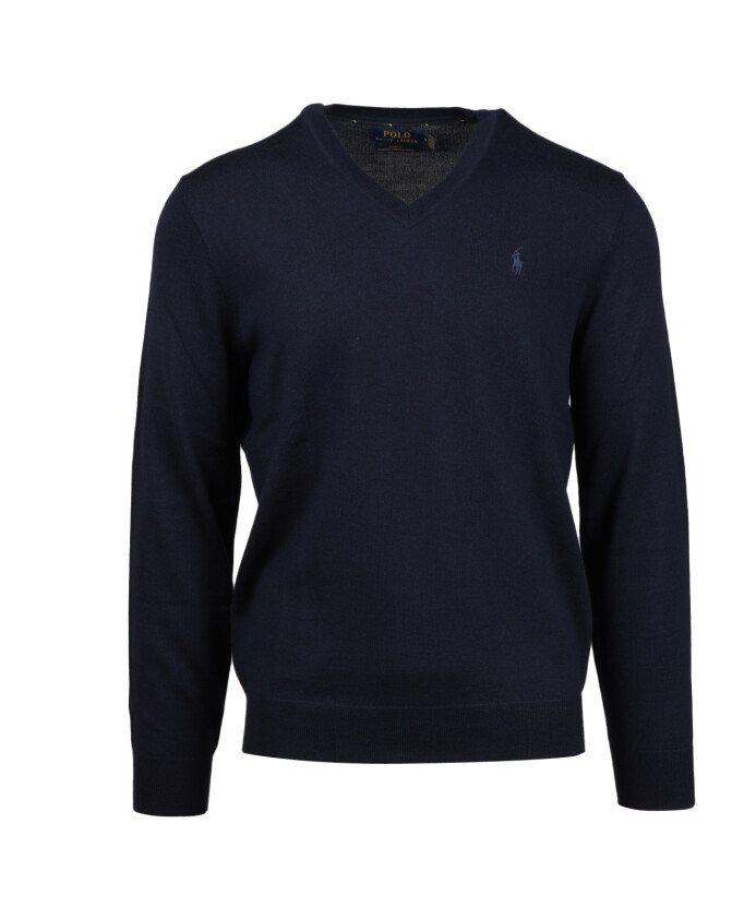 blue-v-neck-sweater