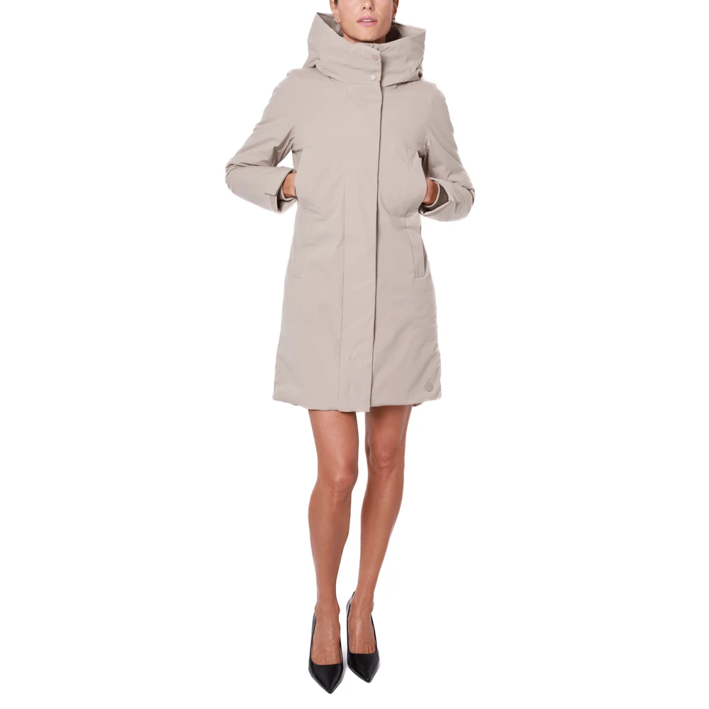 Elvine Beige Gevoerde Winterparka met Capuchon Beige Dames