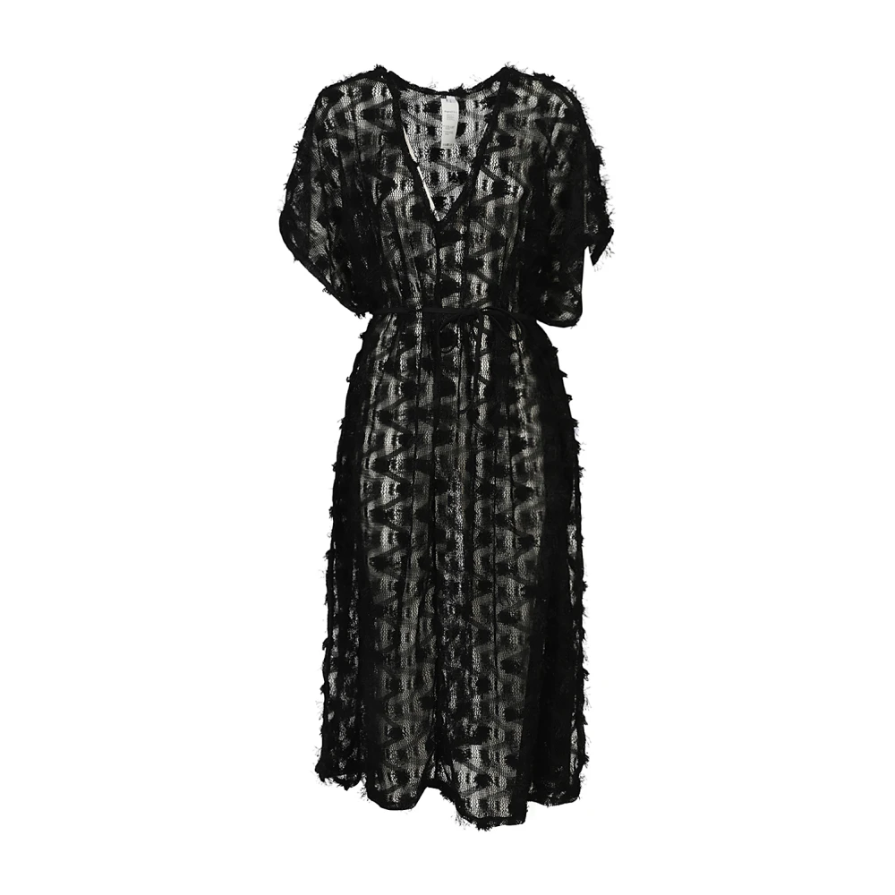 Feel me Fab Lampedusa Gehaakte Lange Jurk Black Dames