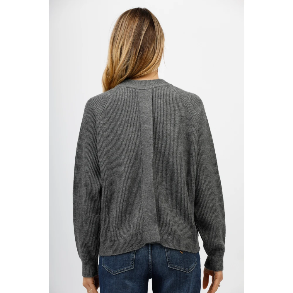 MeiMeiJ Raglanmouw Ronde Hals T-shirt met Zak Gray Dames
