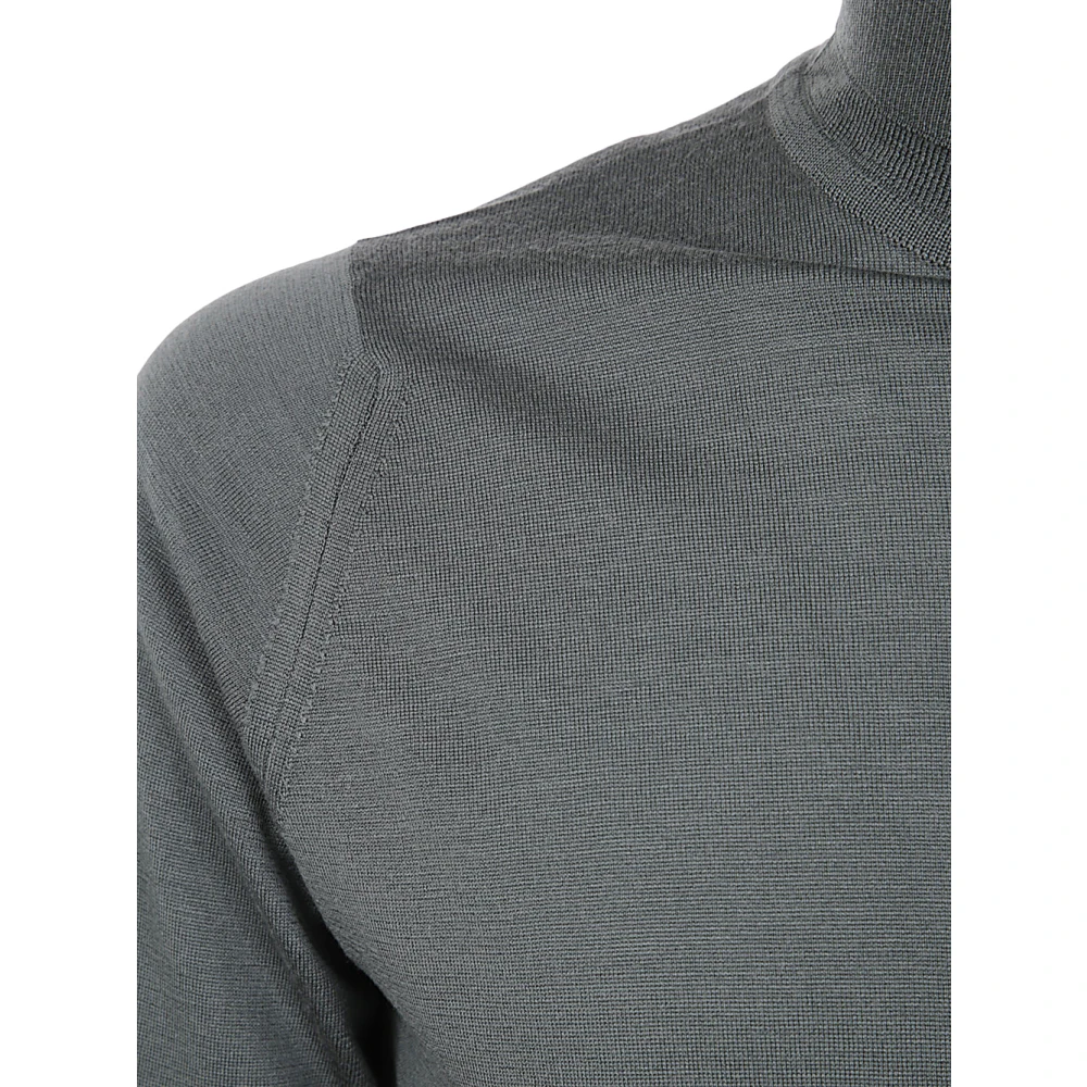 John Smedley Groene Roll Neck Pullover Trui Gray Heren