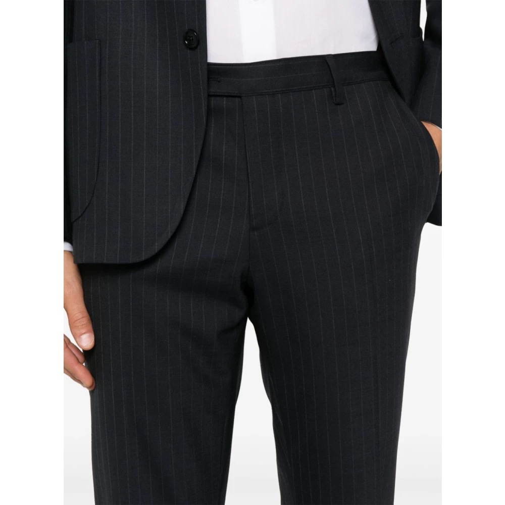Lardini Blauw Pinstripe Blazer en Broek Set Blue Heren