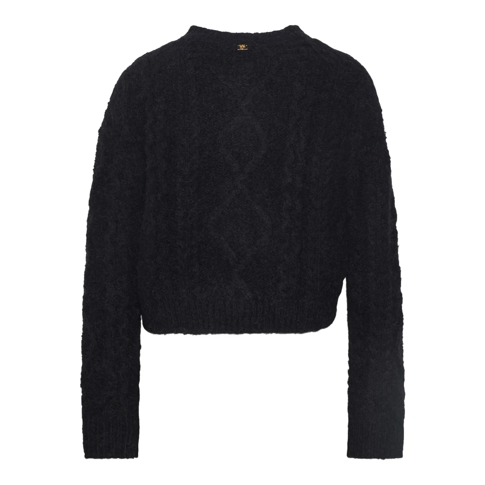 pinko Zwarte Boar Trui met Paillettenborduursel Black Dames