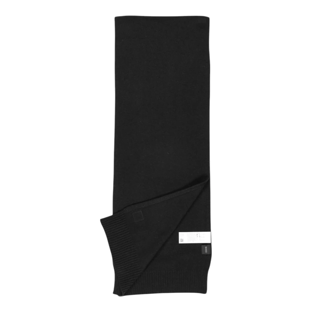 Hugo Boss Zachte Gebreide Wollen Sjaal Black Heren