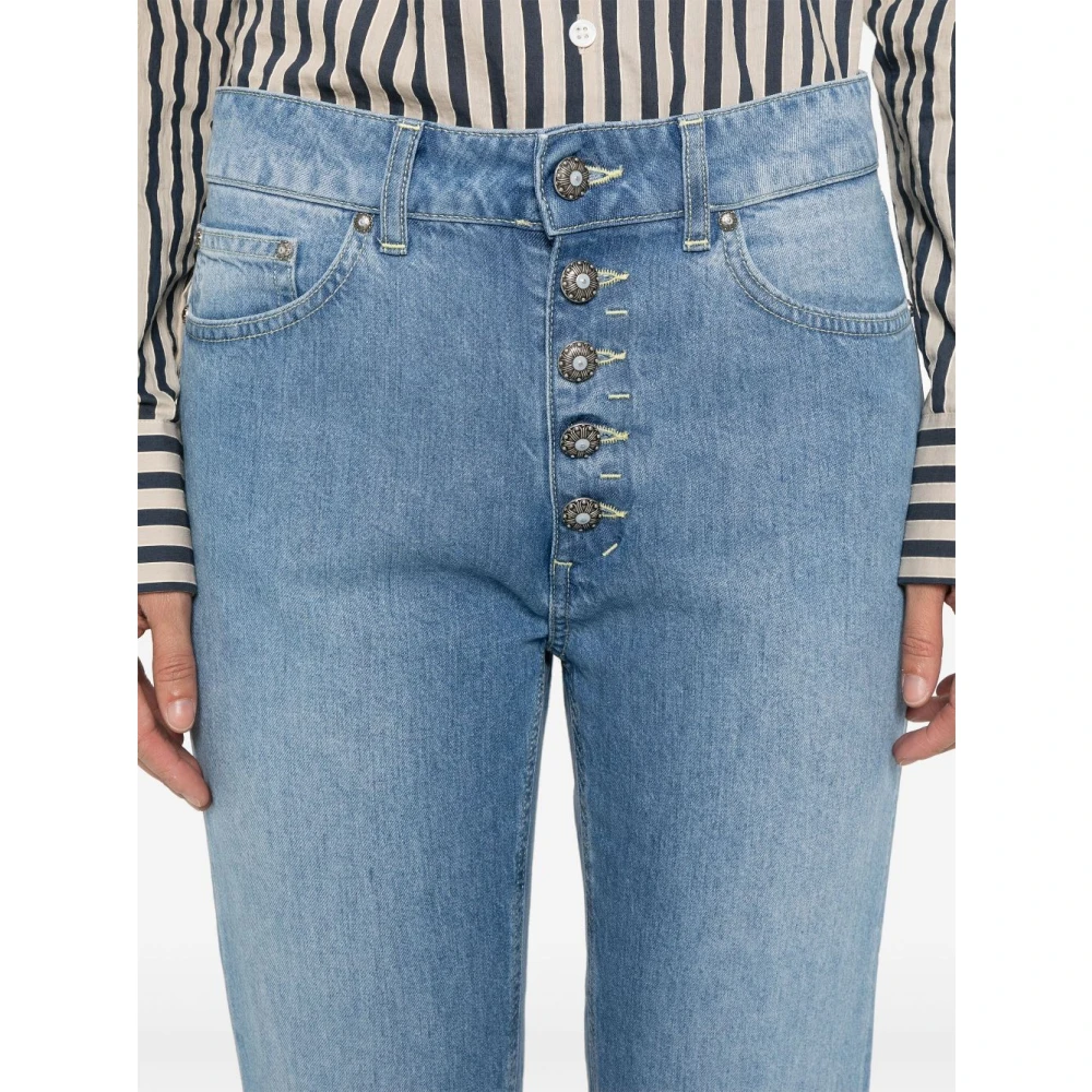 Dondup Blauwe Jeans met knoopsluiting Blue Dames