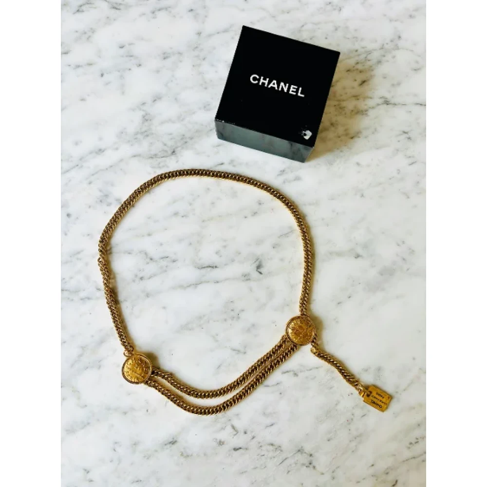 Chanel Vintage Pre-owned Metal belts Yellow Dames