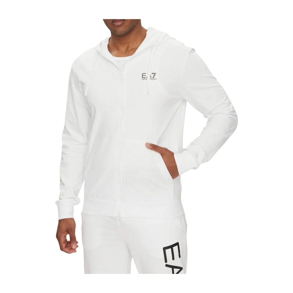 Emporio Armani Ea7 Men's White Zip-Throughs, M, Zip-Through Sweatshirt