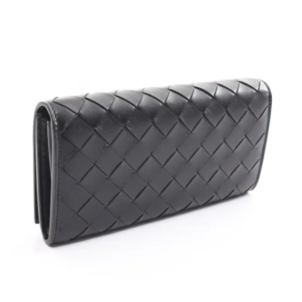 Bottega Veneta Vintage Pre-owned Leather wallets Black Dames