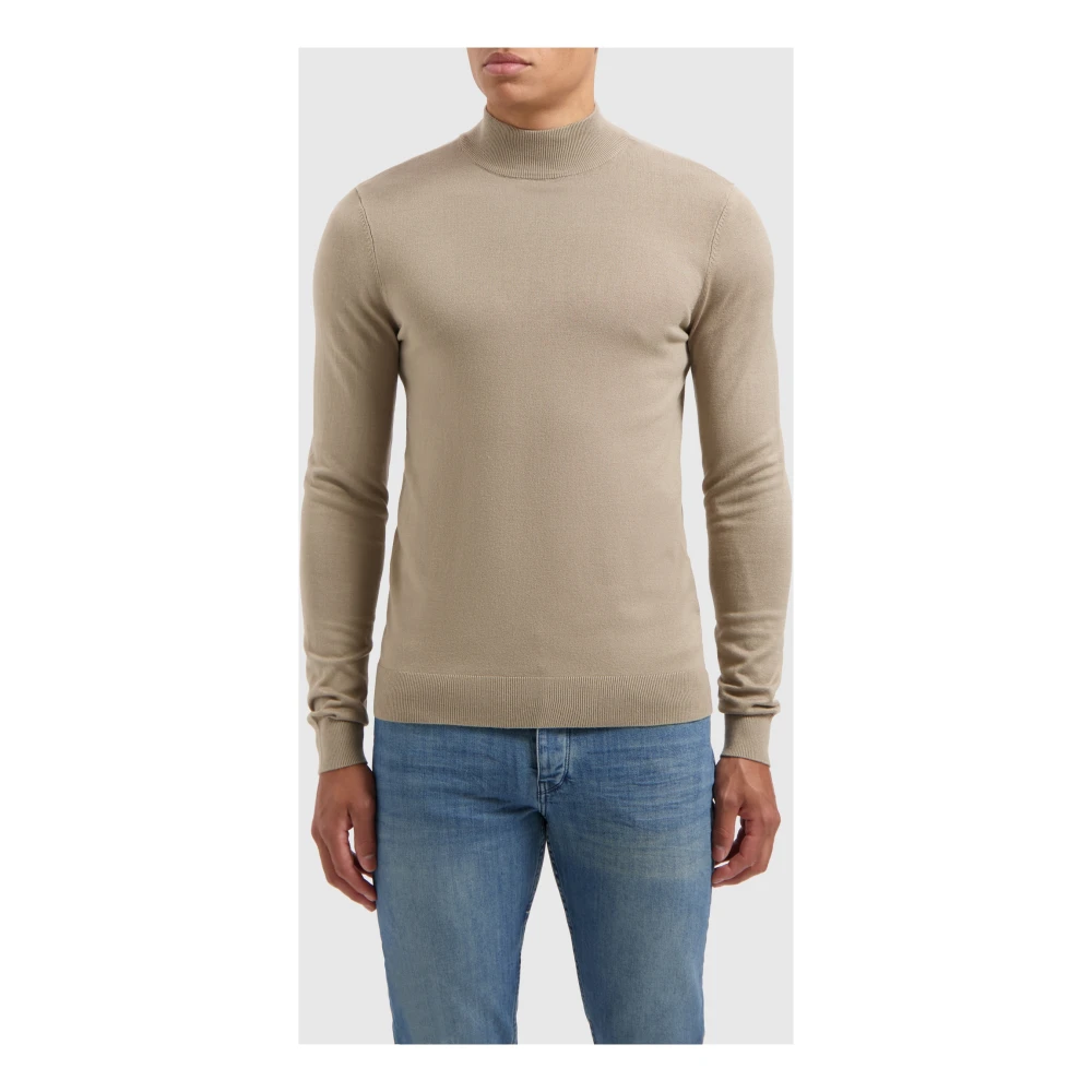 Pure Path Mockneck Sweater Essential Gebreide kleding Beige Heren