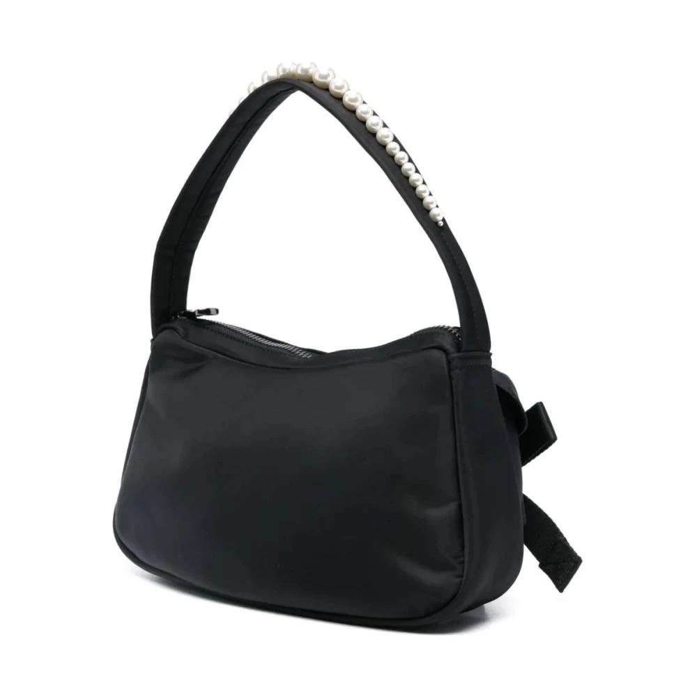 Simone Rocha Zwarte Parel Utility Bow Pochette Tas Black Dames