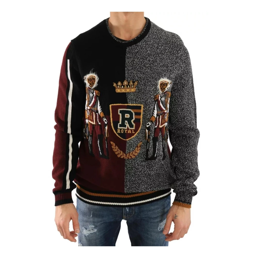 Dolce & Gabbana Koning Ridder Aap Wollen Trui Multicolor Heren