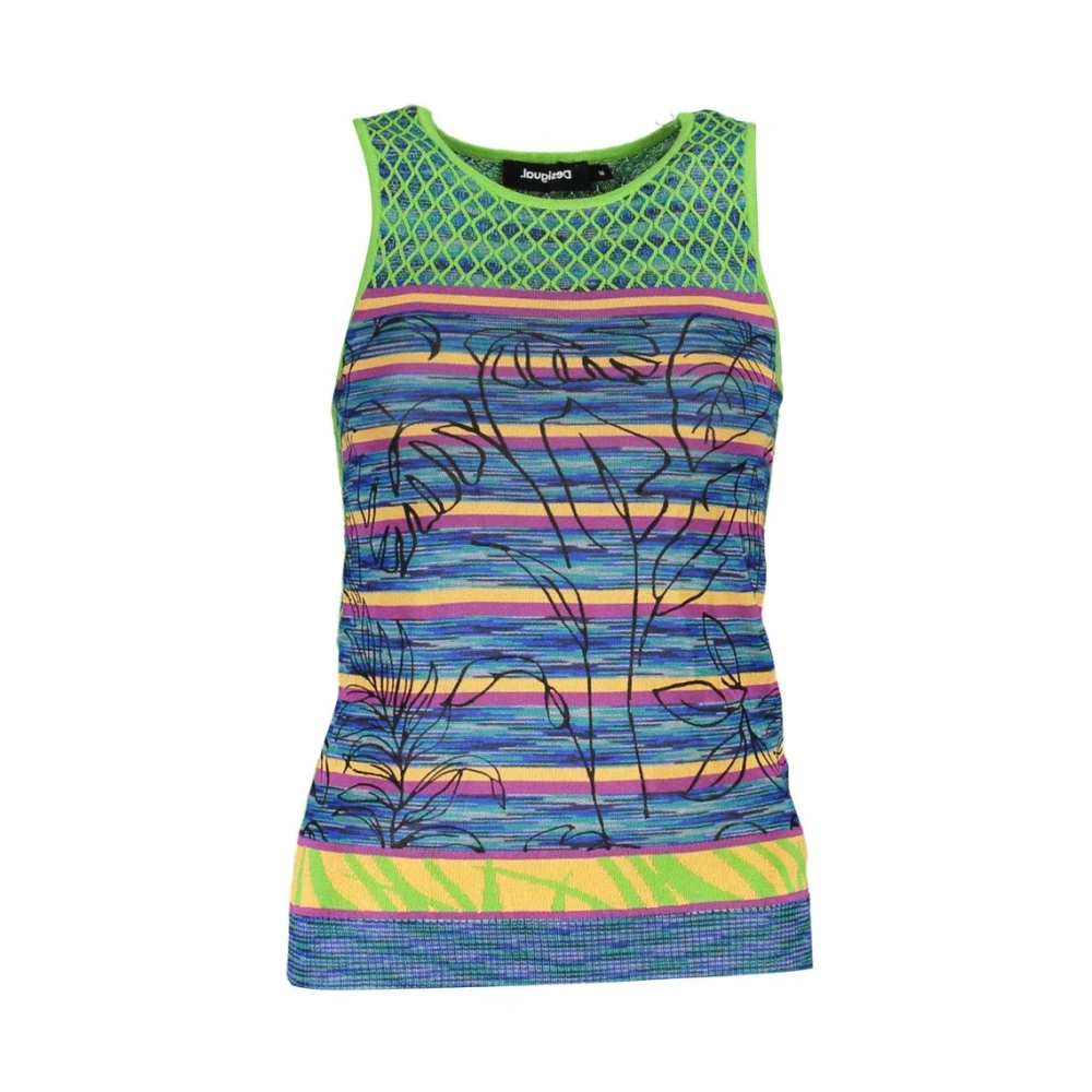 Desigual Vrouw Groente Tops Dames, Groen, L, Katoen, Groene Katoenen Dames Tank Top