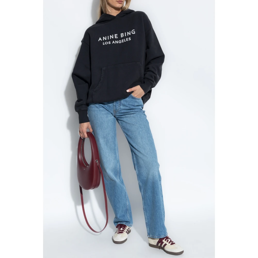 Anine Bing Zwarte Hoodie Black Dames
