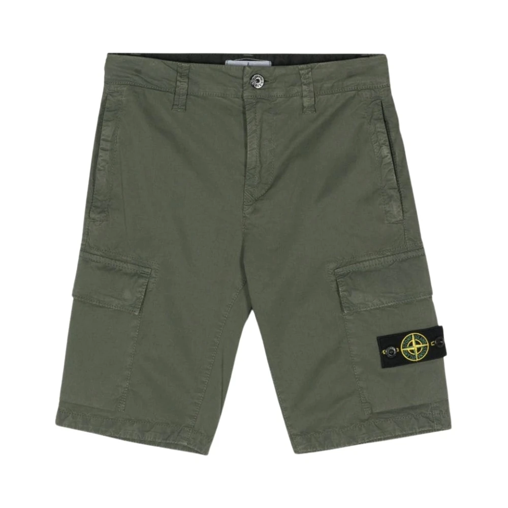 Stone Island Green Shorts, Male, 12 Y, Shorts