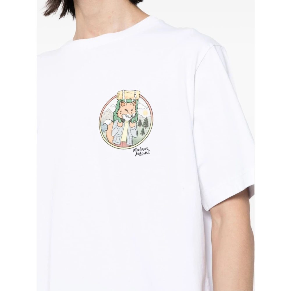 Maison Kitsuné Vos Oversize Tee-Shirt Wit White Heren