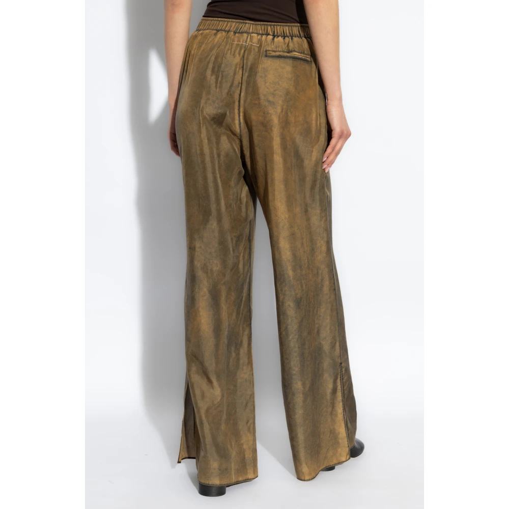 MM6 Maison Margiela Zijden wijde broek Beige Dames