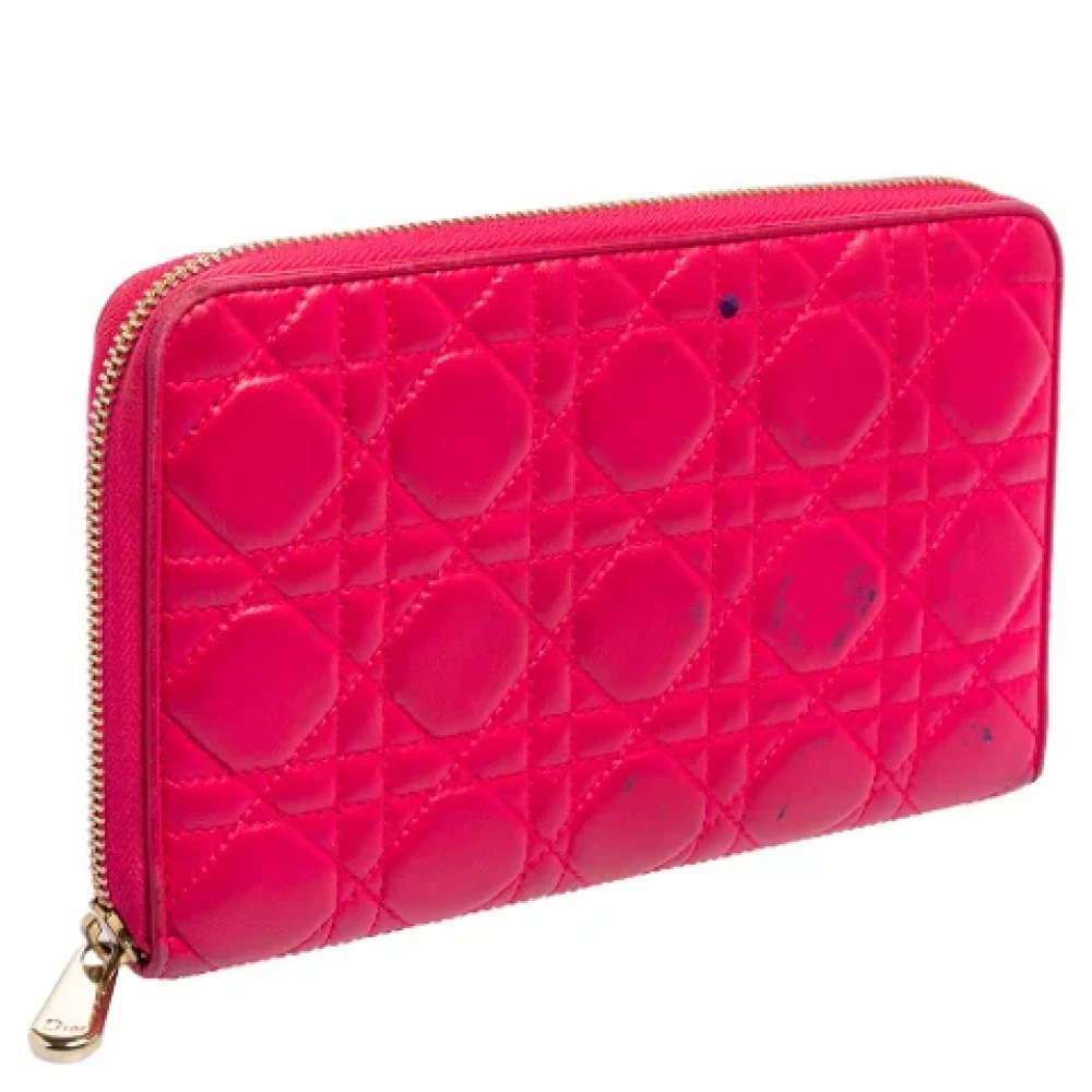 Dior Vintage Pre-owned Leather wallets Pink Dames