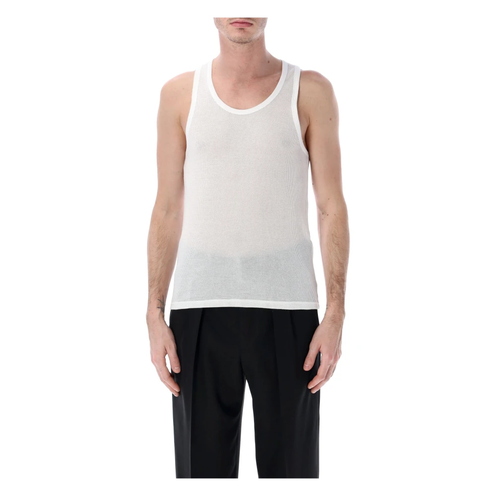 Tom Ford Men's White Tank Top Perforated