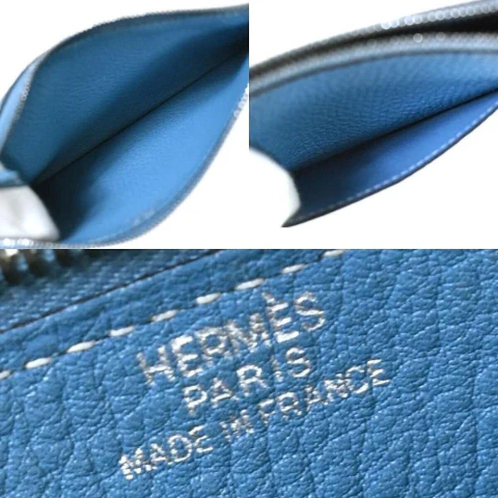 Hermès Vintage Pre-owned Leather wallets Blue Dames