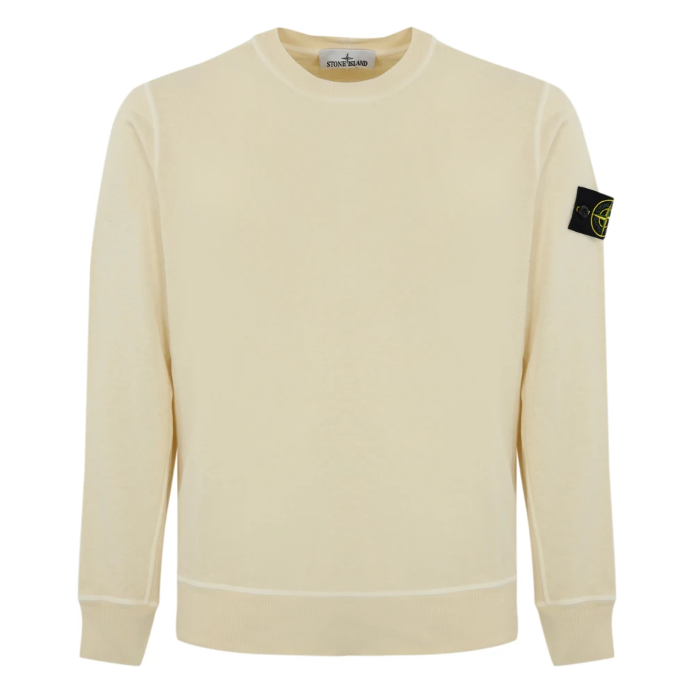 Stone Island Witte Katoenen Trui Vlammen Effect White Heren