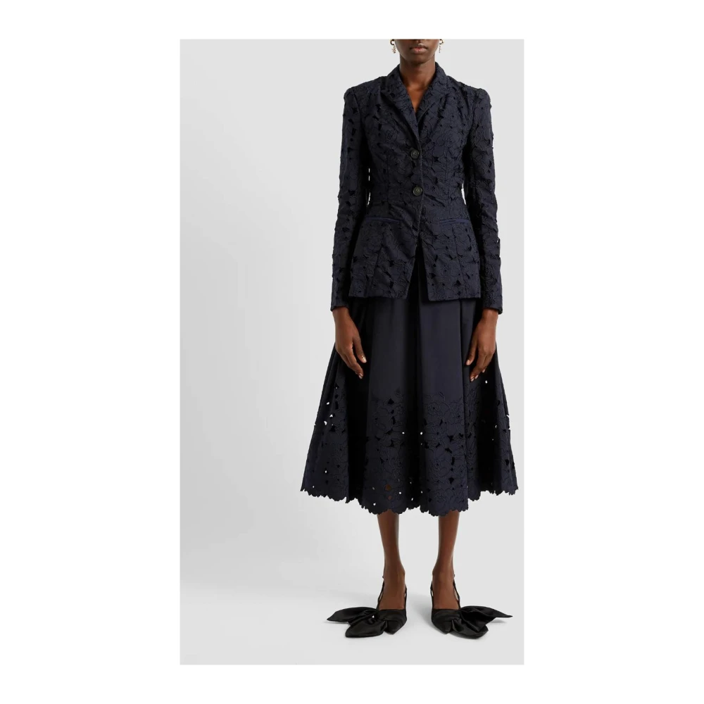 Erdem Blauwe Bloemen Plooirok Blue Dames