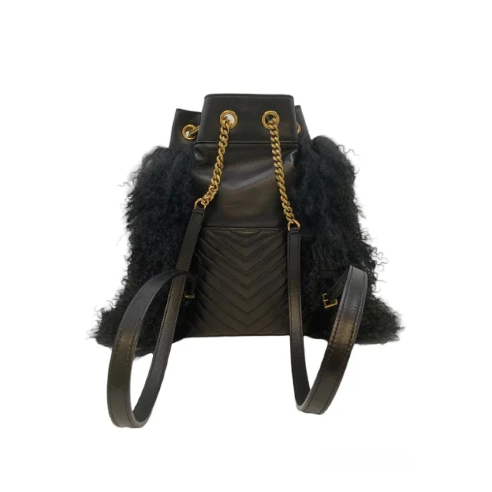 Yves Saint Laurent Vintage Pre-owned Leather backpacks Black Dames