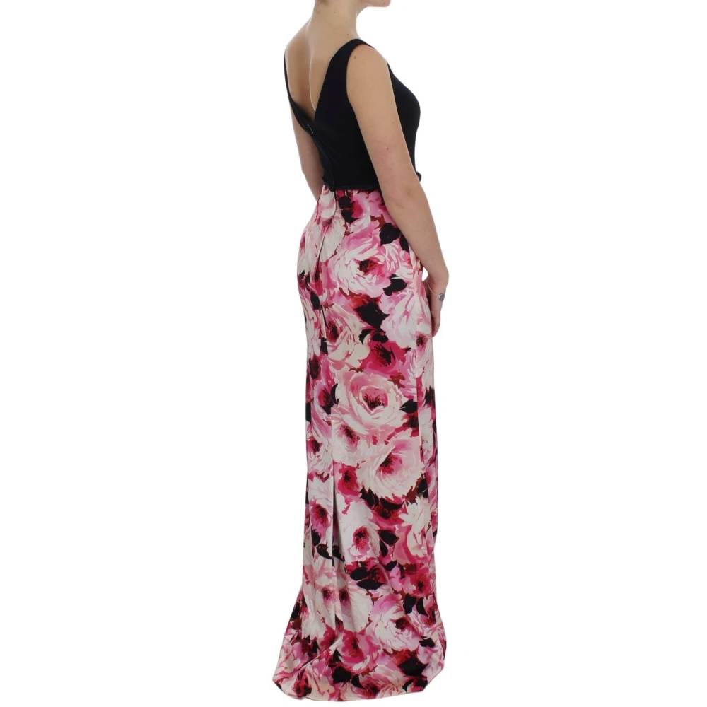Dolce & Gabbana Bloemenprint Maxi Sheath Jurk Pink Dames
