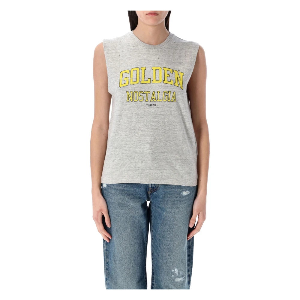 Golden Goose Nostalgie Mouwloos T-shirt Gray Dames