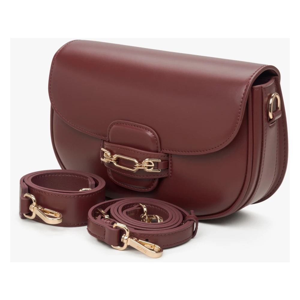 Estro Dames Burgundy Schoudertas met Verstelbare Band Er00115795 Red Dames