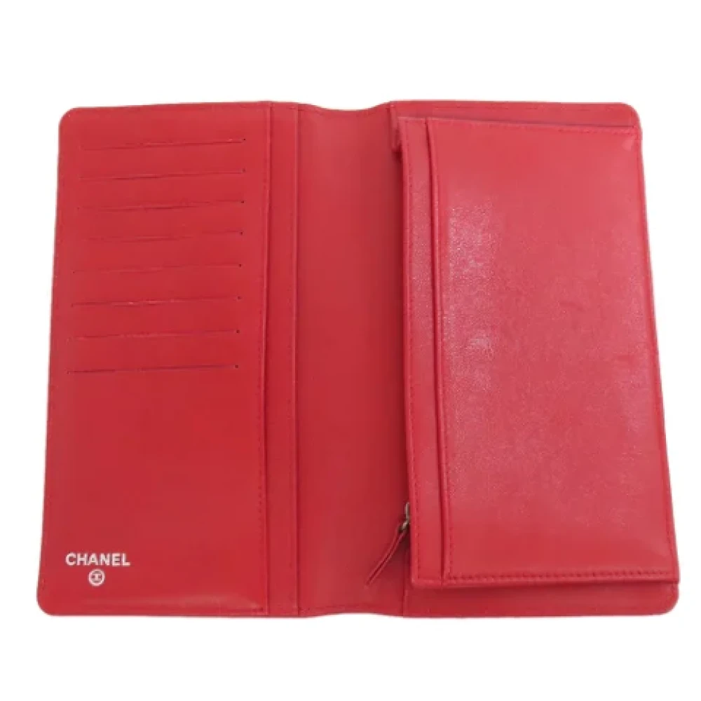 Chanel Vintage Pre-owned Leather wallets Red Dames