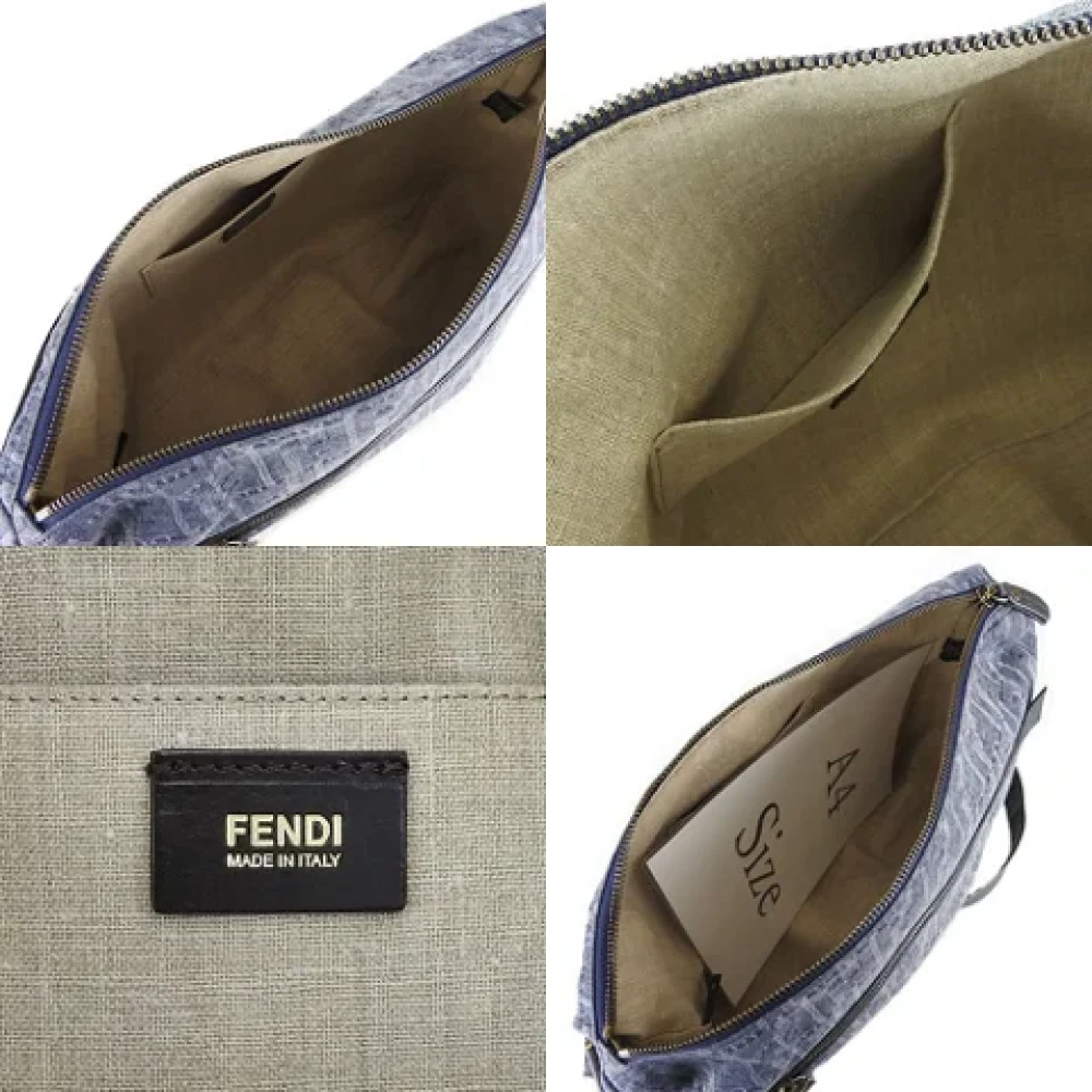 Fendi Vintage Pre-owned Fabric shoulder-bags Blue Dames