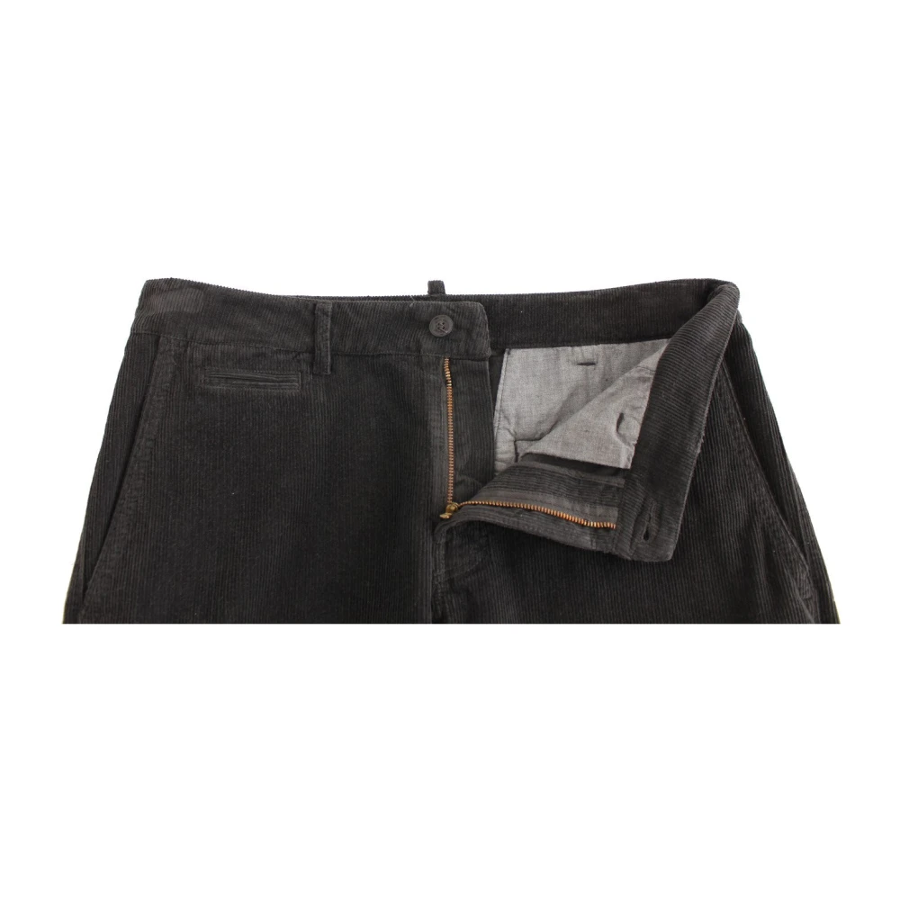 Gianfranco Ferré Elegante Zwarte Katoenen Ribfluwelen Broek Black Heren
